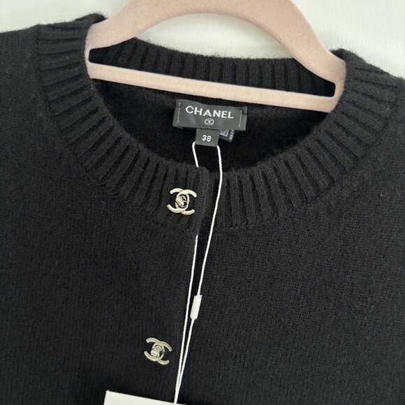 CHANEL  Cashmere Backpack Button-Down Cardigan - Picture 5 of 9